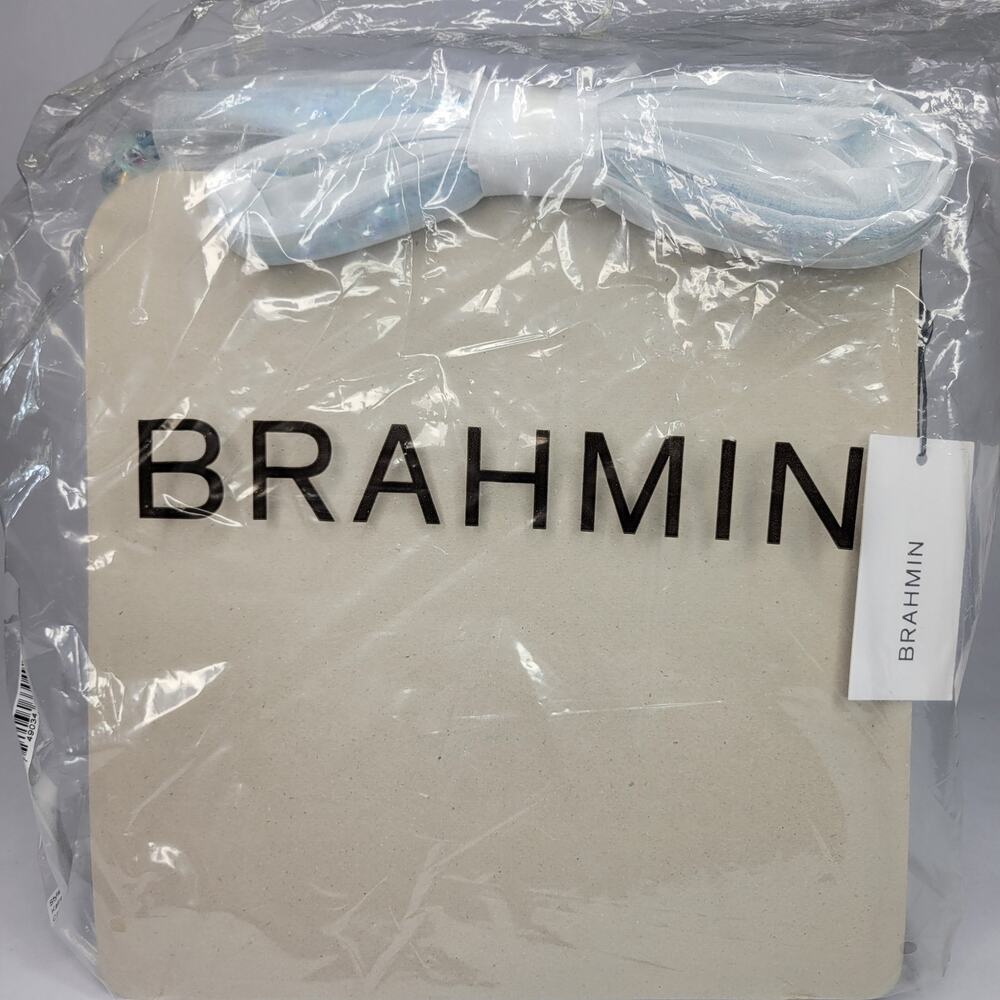 Brahmin Katie Wonderland Melbourne Iridescent Blue Croc-Embossed Shoulder Bag - Picture 14 of 15